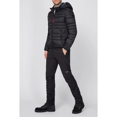 Куртка CMP Man Jacket Zip Hood Nero 31K2717-U901 50 чорна демісезонна з капюшоном: Фасон Стьобаний