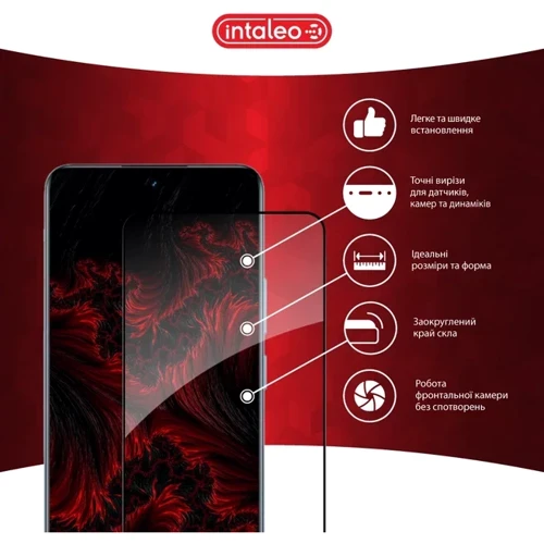 Intaleo Tempered Glass Full Glue Black for Realme 12 4G: Материал стекло