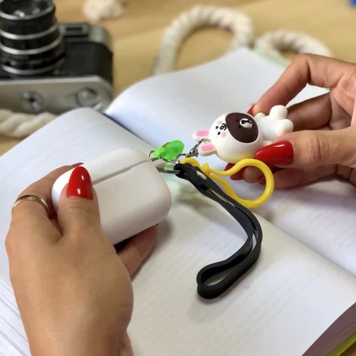 Чехол для наушников TPU Case Cute Charm Bear in a suit White for Apple AirPods Pro: Тип Чехол