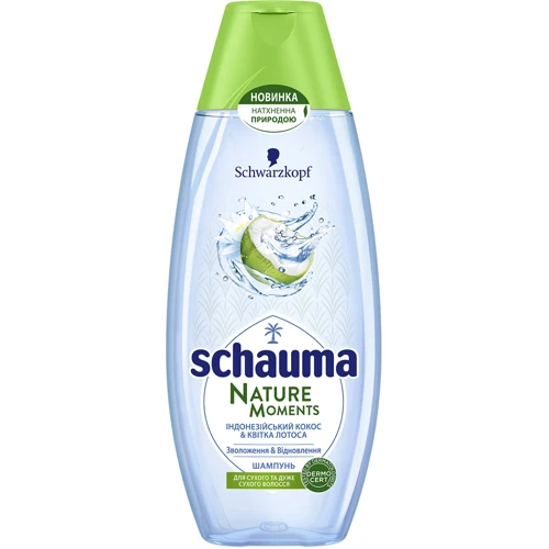 Schwarzkopf Schauma Nature Moments Shampoo 400 ml Шампунь Индонезийский кокос и цветок лотоса для нормальных и сухих волос