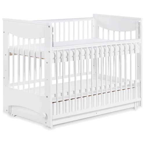 Детская кроватка Klups LUNA 120х60 см функция колыбели с белым ящиком