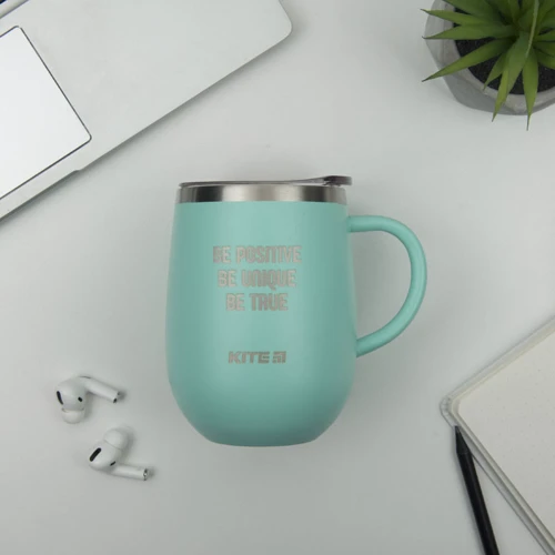 Термокухоль Kite Be positive 360 мл бірюзова (k22-378-02-2): Матеріал корпусу Сталь
