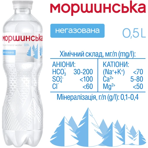 Вода Моршинська минеральная природная столовая негазированная 12х0.5 л (DS48200170006351): Вид Вода
