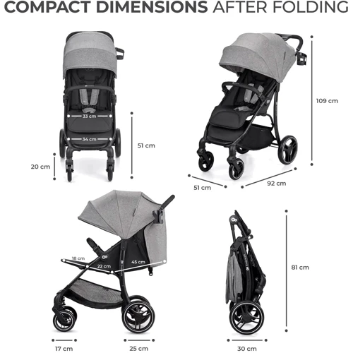 Прогулочная коляска Kinderkraft Trig 2 Grey (KSTRIG02GRY0000) (00-00305193): Количество блоков 1
