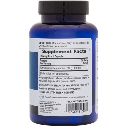 Nature's Plus BrainCeutix, PQQ, 20 mg, 60 Capsules (NTP81008): Форма выпуска Капсулы