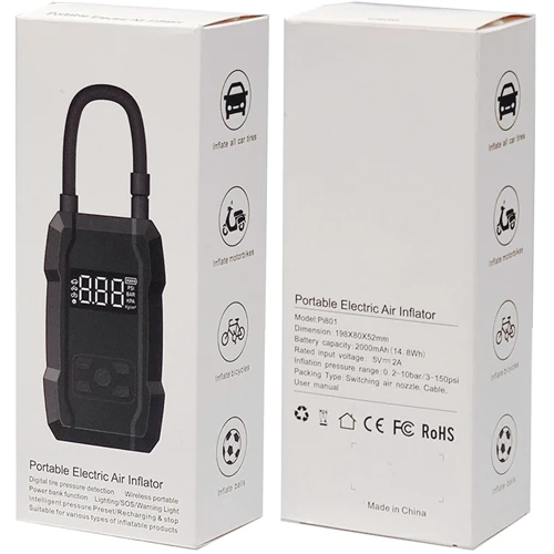 WK Wekome Portable Electric Air Inflator Black (Pi801) фото 4