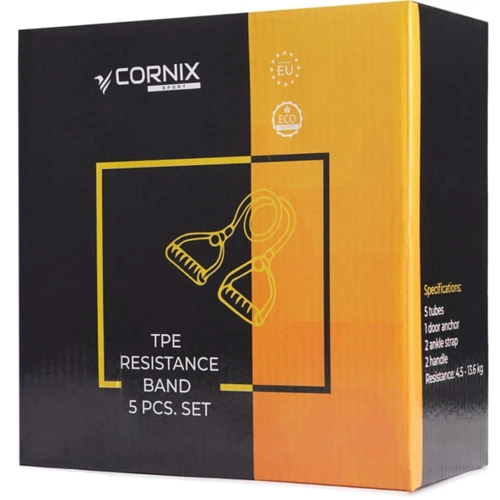 Эспандер Cornix набор трубчатых 5 шт 4.5-13.6 кг XR-0258