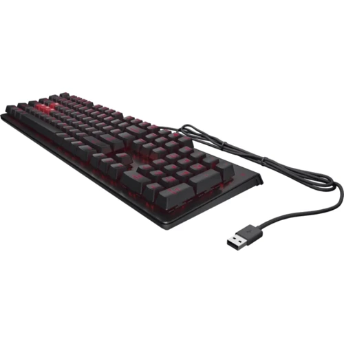 Клавіатура HP OMEN Encoder LED 104key Cherry MX Red USB Black (6YW76AA): інтерфейс підключення USB