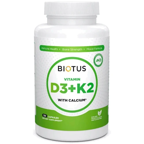 Biotus Vitamin D3 Plus K2 with Calcium Витамин D3 плюс К2 с Кальцием 120 капсул