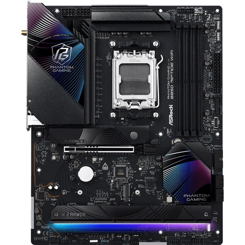 ASRock B850 RIPTIDE WIFI UA: Дополнительно Адаптер Wi-Fi, Поддержка RAID, Поддержка UEFI, Радиатор на VRM