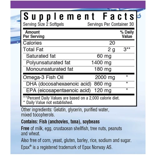 Bluebonnet Nutrition Omega-3 Brain Formula, 60 Softgels (BLB0944): Тип Омега 3