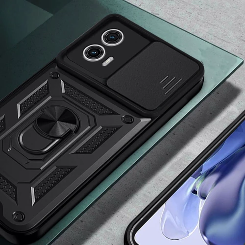 Чохол для телефона BeCover Military Black для Motorola Moto G24 / G24 Power (710722): Матеріал силикон / металл