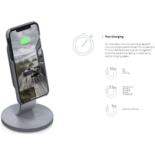Зарядний пристрій Elements Magnetic Wireless Charger Desktop Thor Gray (E10569)