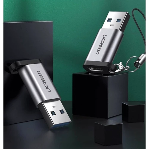 Адаптер Ugreen Adapter US276 USB 3.0 to USB-C 3.1 Female Gray (50533): Цвет серый