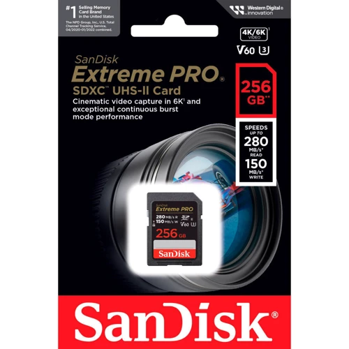 Карта памяти SanDisk 256GB SDXC Class 10 UHS-II U3 V60 Extreme Pro (SDSDXEP-256G-GN4IN): Объем 256 ГБ