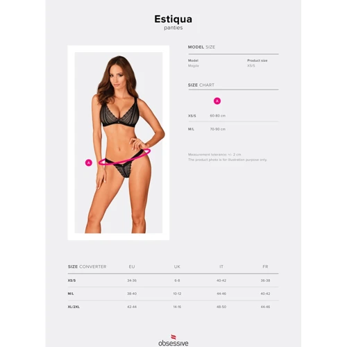 Трусики Obsessive Estiqua black XS/S
