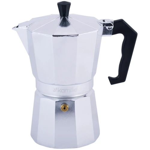 Кофеварка гейзерная Kamille KM-2501 300мл/6 порций: Материал Бакелит, Алюминий