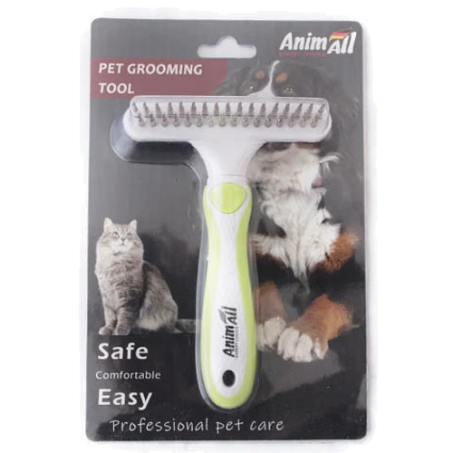 

Расческа-грабли для собак и кошек AnimAll Groom зеленая Mg 9613