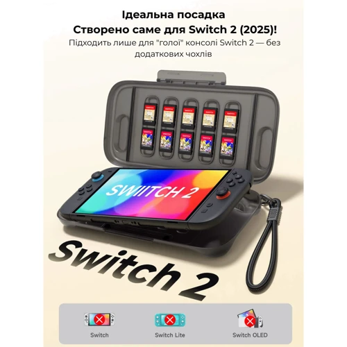 Аксессуар для приставок Чехол амортизирующий JSAUX PC0116 для Nintendo Switch 2 Черный: Совместимость Nintendo Switch 2