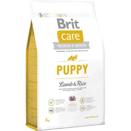 Сухой корм для щенков всех пород Brit Care Puppy All Breed Lamb & Rice с ягненком и рисом 3 кг (8595602509805)