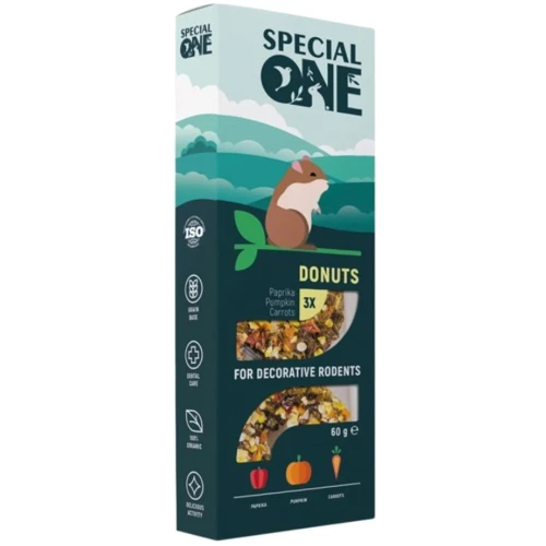 Пончики Special One «Паприка, тыква, морковь» для грызунов, 60г (3шт) (4823082425204)