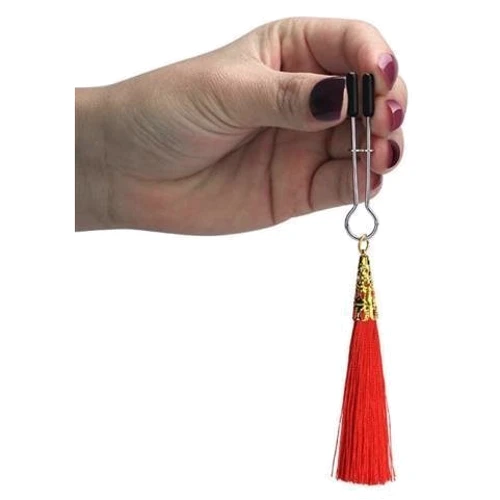 Зажимы для сосков LoveToy Bondage Fetish Glamor Tassel Nipple Clamp Red