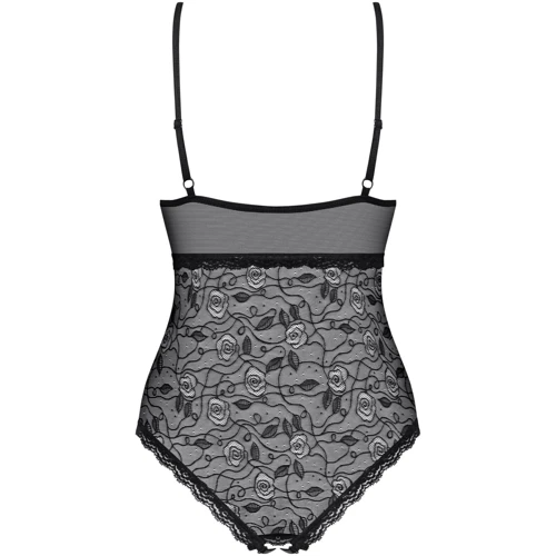 Кружевное боди с доступом Obsessive 818-TED-1 teddy XS/S, черное