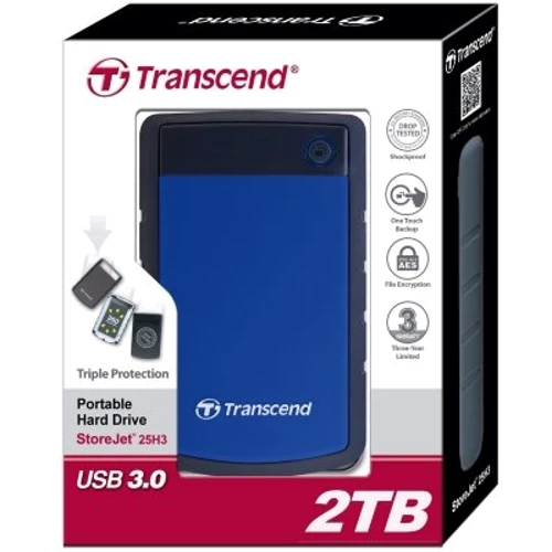 Внешний жесткий диск Transcend StoreJet 25H3P Blue 2000GB (TS2TSJ25H3B): Внешний интерфейс USB 3.0