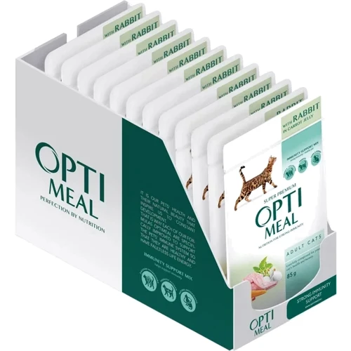 Влажный корм Optimeal Adult Cats Rabbit in Carrot jelly для кошек с кроликом в морковном желе 12х85 г (4820215365840) фото 9
