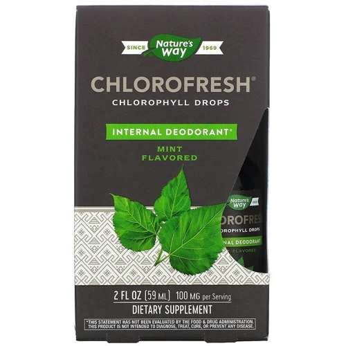 Nature's Way Chlorofresh Chlorophyll Drops Жидкий хлорофилл вкус мяты 59 мл: Форма выпуска Капли