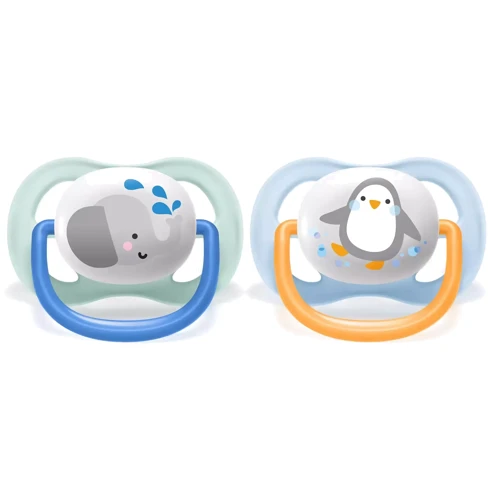 Пустышка ортодонтическая Philips AVENT Ultra Air Animal для мальчиков 0-6 мес 2 шт (SCF080/05): Материал силикон