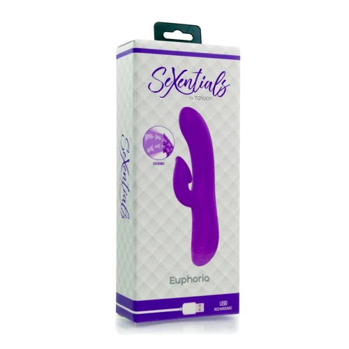 Toy Joy Euphoria Suction Vibe аккумуляторный вибратор кролик, 22x3.5 см