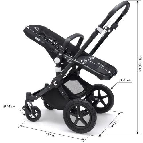 Универсальная коляска 2 в 1 Bugaboo Cameleon 3 Plus Alu /Black, черный на серебряной раме: Возможность установки люльки есть