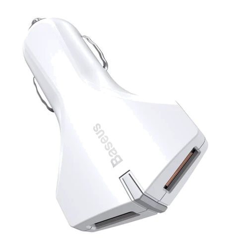 Зарядний пристрій Baseus USB Car Charger Small Rocket QC3.0 2xUSB 3A White (CCALL-RK02)