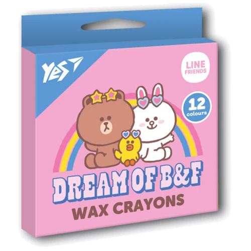 Віскові олівці YES 12 шт Line Friends (590141)