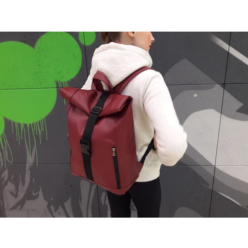 Женский рюкзак Sambag RollTop One бордовый (24208005): Фактура Матовая, Гладкая