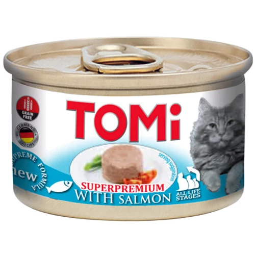 Консервы для котов TOMi Salmon ЛОСОСЬ, мусс, 85 г