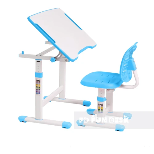 Комплект дитячої дерев'яних меблів парта і стільчик FunDesk Omino Blue