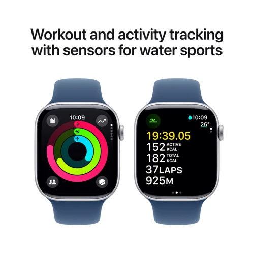 Apple Watch Series 10 46mm GPS Silver Aluminum Case with Denim Sport Band - M/L (MWWM3QH/A) UA: Встроенная память 64 ГБ