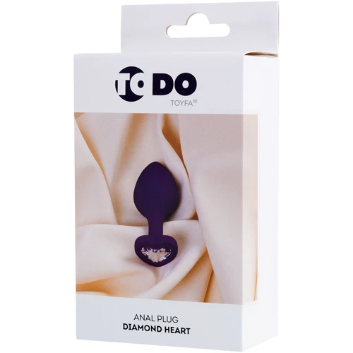 Анальная пробка с прозрачным кристаллом ToDo Anal Plug Diamond Heart
