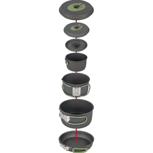 Набір посуду Bo-Camp Explorer 4 Pieces 19 Hard Anodized Grey/Green (2200241) фото 2