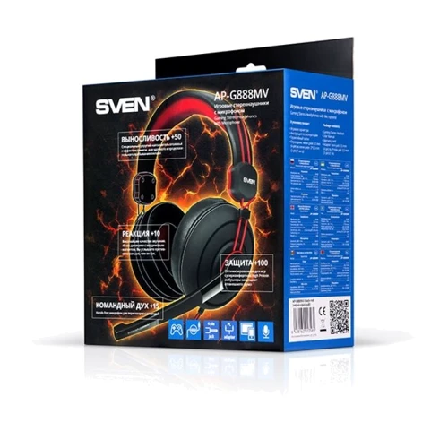 Наушники SVEN AP-G888MV Black/Red: Чувствительность (дБ) 110