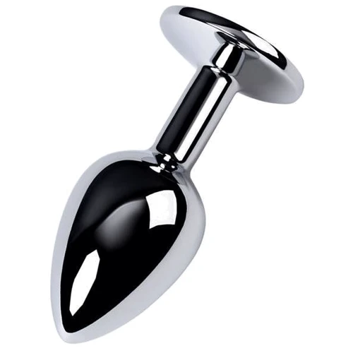Анальная пробка с кристаллом Toyfa Silver anal plug blue gem