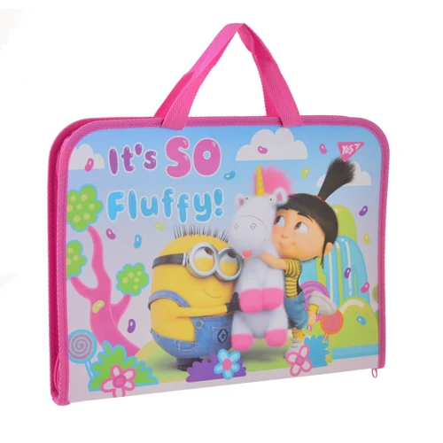 Папка-портфель на блискавки з тканинними ручками Minions Fluffy (491658)