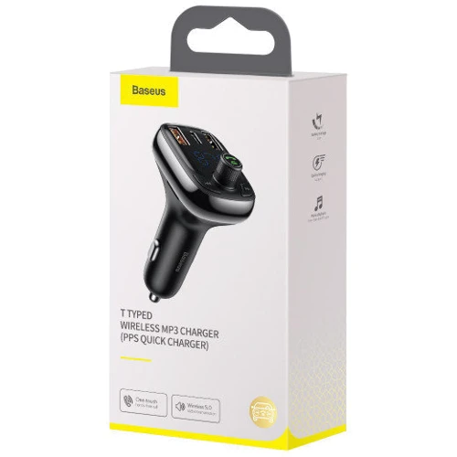 FM-трансмиттер Baseus S-13 2USB + Type-C Black фото 4