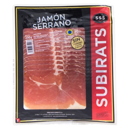 Хамон Subirats JAMON SERRANO нарезка, 250г