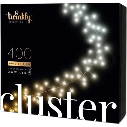Гирлянда Smart LED Twinkly Cluster AWW 400 Gen II IP44 кабель черный