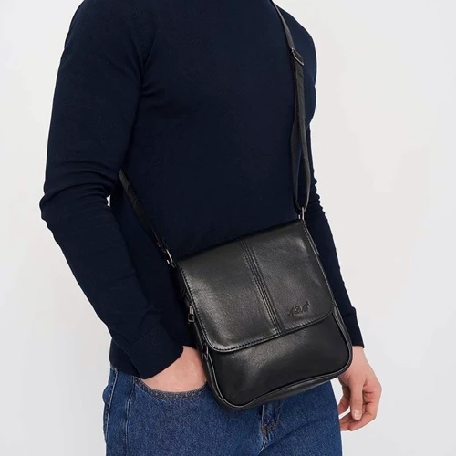 Мужская сумка планшет Ricco Grande черная (T1t0033bl-black): Тип ручки Без ручки, Плечевой ремень