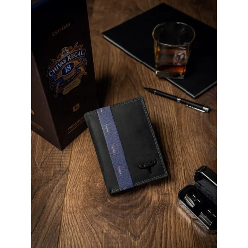 Мужской кошелек Buffalo Wild черный (N4-B-MHU BLACK): Формат кошелька Вертикальный