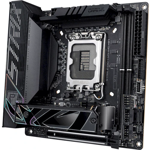 ASUS ROG STRIX Z790-I GAMING WIFI: Разъемы на плате SATA 3.0, M.2